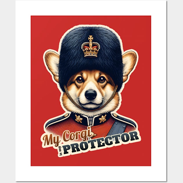 Corgi King Queen guard Wall Art by k9-tee